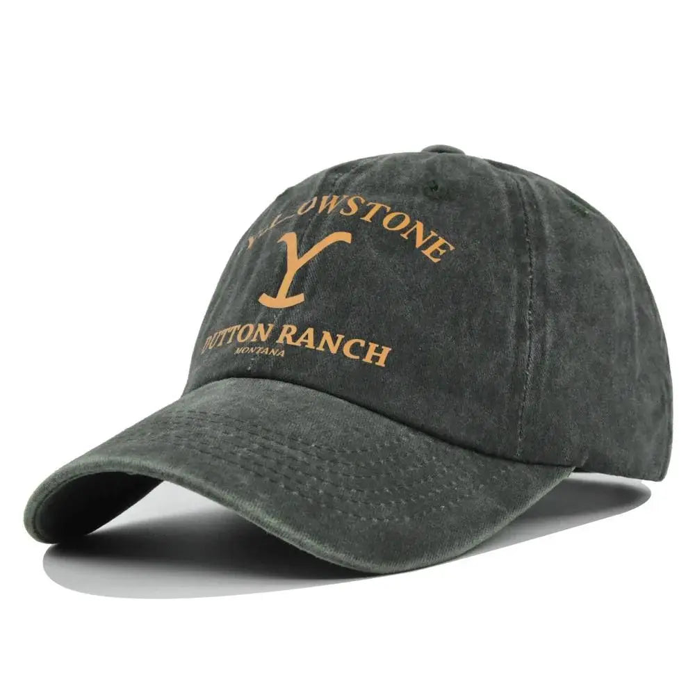 Vintage Yellowstone Dutton Ranch Baseball Cap Washed UV Protection