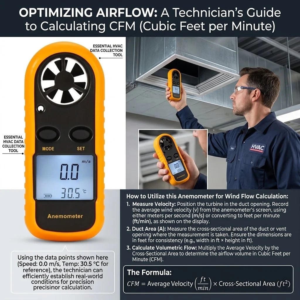 Mini Wind Speed Meter Digital Anemometer 0-30m/s Air Velocity Airflow -10°C ~ 45°C Temperature Tester with LCD Backlight Lanyard Vue