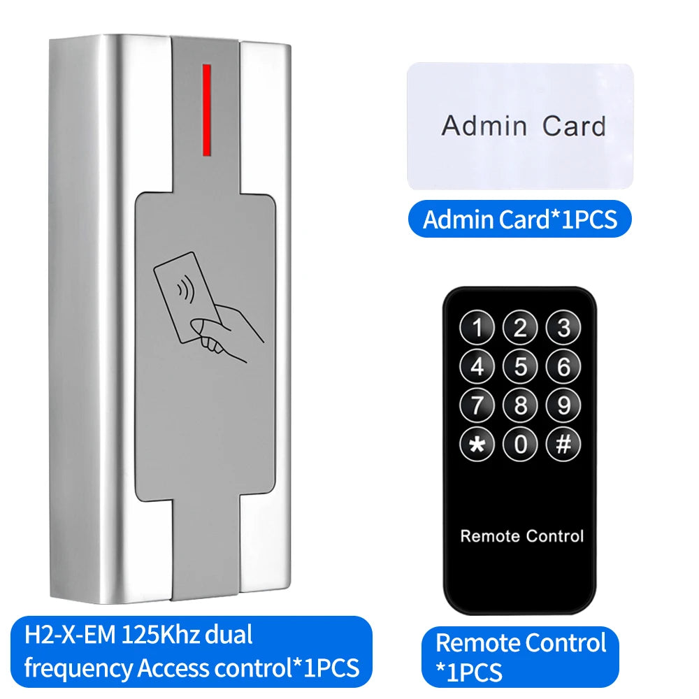 Standalone Zinc Alloy Metal Keypad Waterproof IP68 3000User RFID Card Reader Wiegand Controler for Outdoor Access Control System Vue H2-X-EM