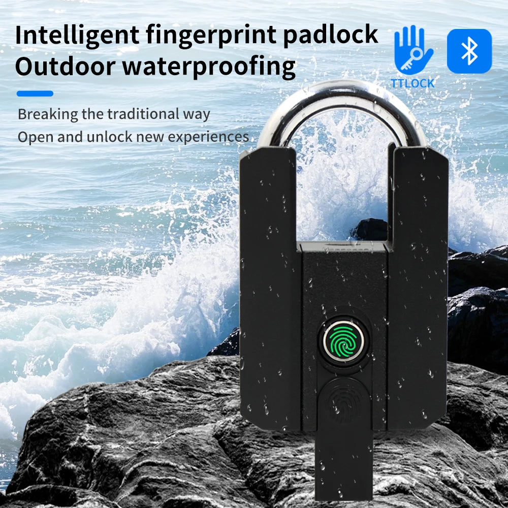 IP67 Electronic Lock TTLOCK Bluetooth Fingerprint Padlock Luggage Lock Remotely APP,Fingerprint,Card,Key,gateway 4-In-1 Unlock Vue