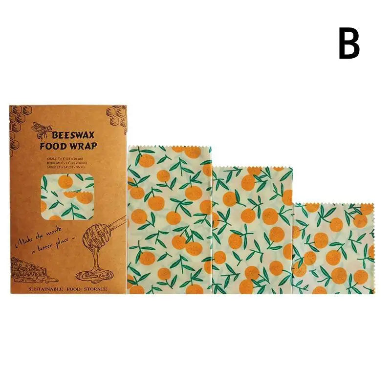 〔CC11〕Beeswax Food Wrap Eco Friendly Wrap Replacement Organic Natural Bees Wax Reusable Mixed Pattern Beeswax Wraps Bowl Cover Vue B