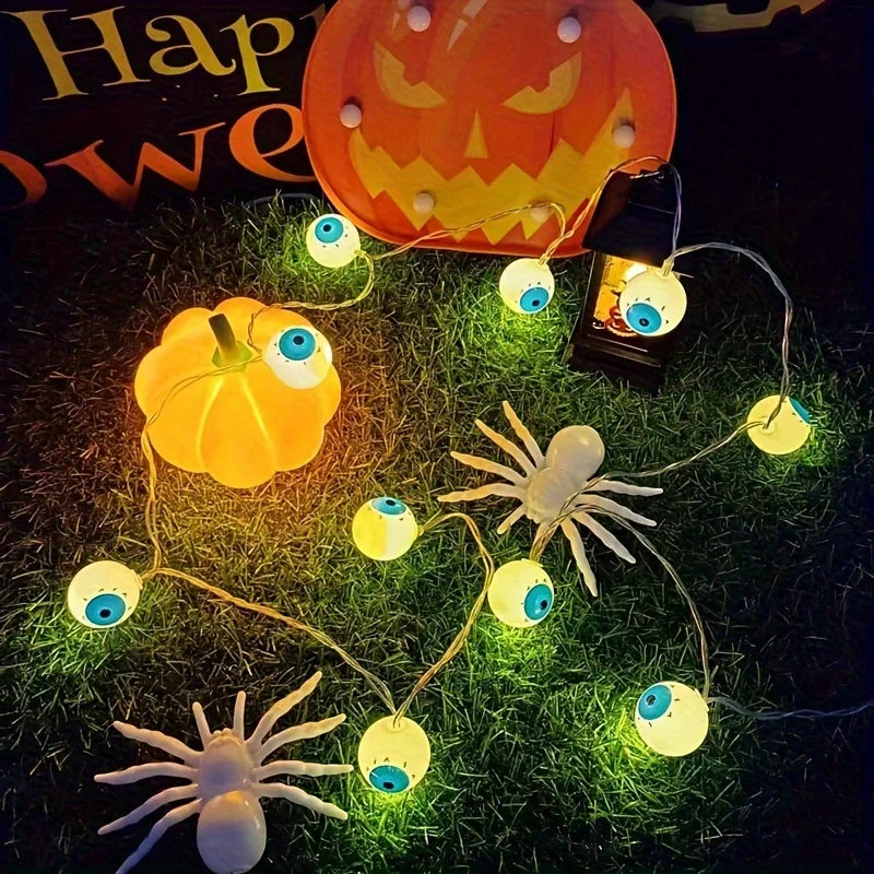 10/20 LED Battery Halloween Eyeball String Lights Creepy Warm Glow Atmosphere Lamp For Home Garden Bedroom Holiday Party Decor Vue