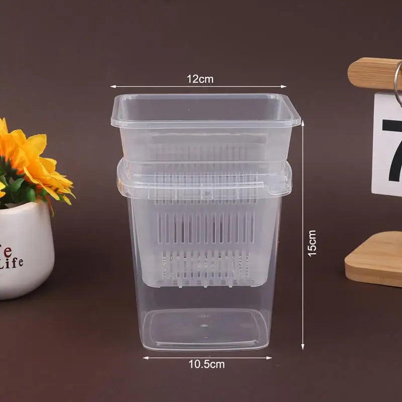 Self Watering Flowerpot Double-Layer Pots For Plants Nursery Pots With Holes Garden Automatic Absorbing Water Root Control Pots Vue Square 12cm