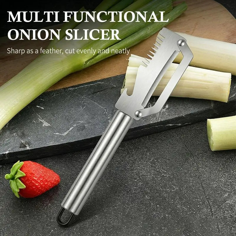 1PC Multi Functional Stainless Steel Scallion Peeling Knife Durable Kitchen Handle Tool for Home Vegetable and Food Prep Vue