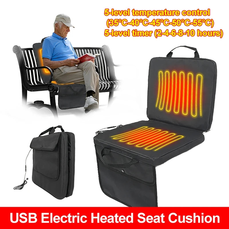 USB Electric Heated Seat Cushion | 5 Temps & Timer Heated Seat Cushion Vue