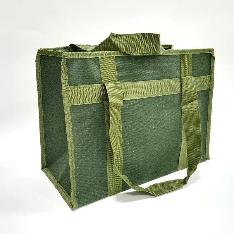 Large Capacity Thick Canvas Handheld Tool Bag Wear-resistant Electrician Maintenance Storage Bag Auto Repair Tool Organizer Bag Vue