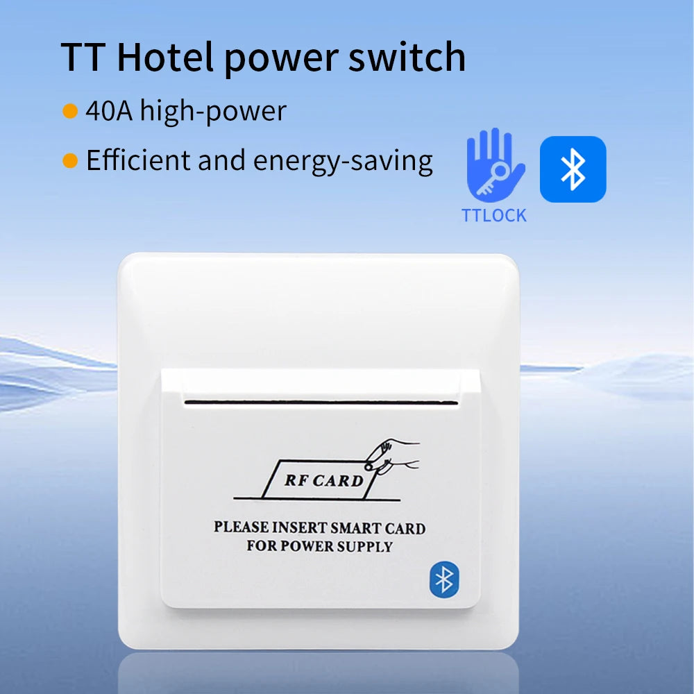 2.4G TTHotel Power Saver TTHotel Energy Saving Switch RFID 13.56Mhz Card App Remote Control Energy Saver for Hotel Apartment B&B Vue