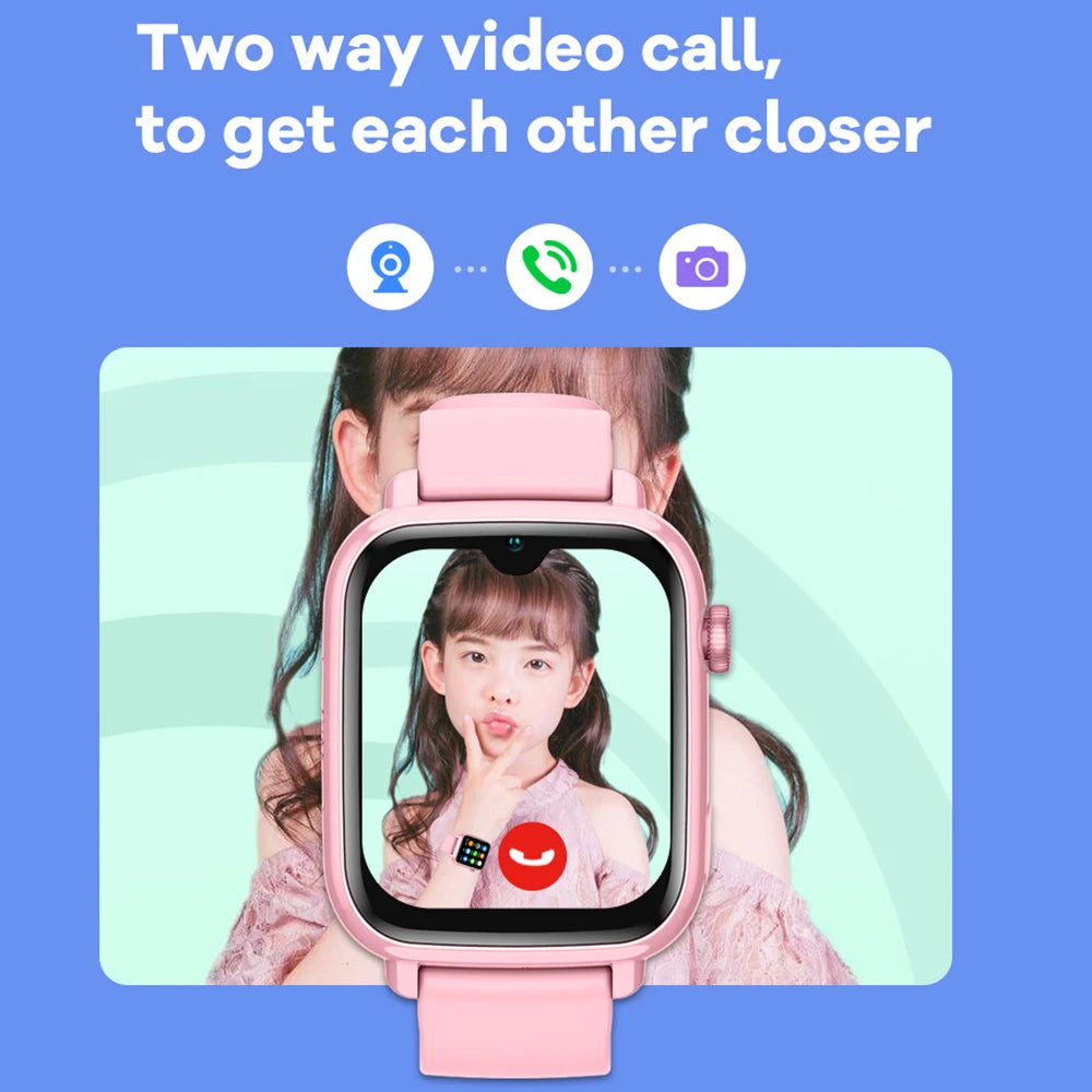 4G Smart Watch Kids GPS WiFi Postion Tracker 2-Way Video Call Voice Monitor SOS App Download Children Phone Watch Boy Girl Gifts Vue