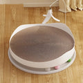 Wear Resistant Cat Scratch Board Stable Round Cat Scratching Bed with Bell Balls with Feather Cats Scratching Post Indoor Play Vue 17.72x17.72 in