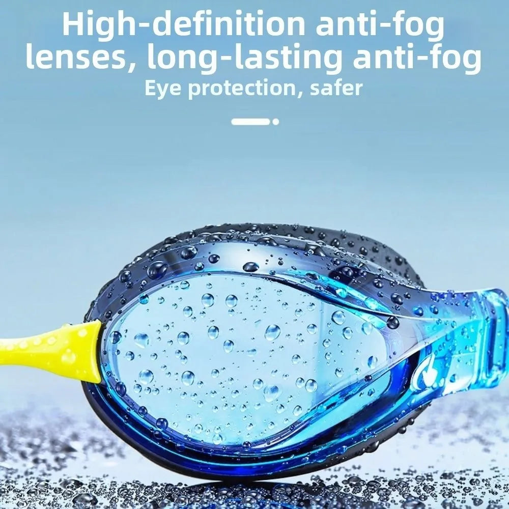 HD Vision Adult Swimming Goggles Adjustable Electroplated Anti-fog Diving Goggles UV Protection Wide View Waterproof Eyewear Vue