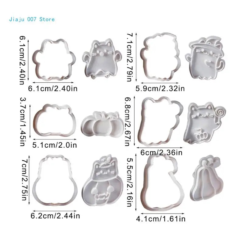 8-Pack Cat Cookie Cutters & Biscuit Molds | Halloween Baking Cookie Mold Set Vue