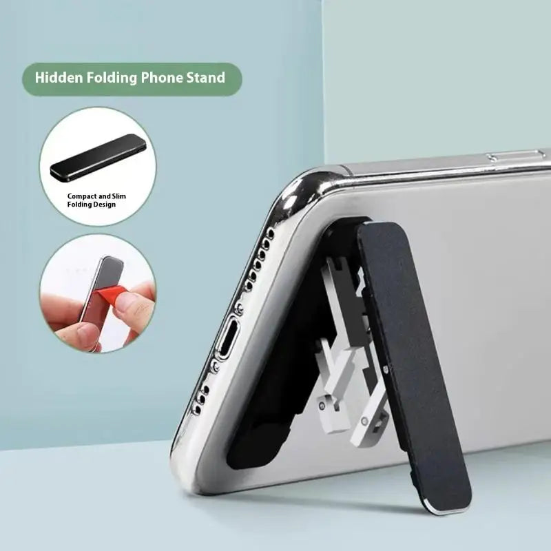 1/3PCS Mini Invisible Foldable Mobile Phone Stand Aluminum Alloy Desktop Mount Material Holder Adjustable Angle For Cellphone Vue