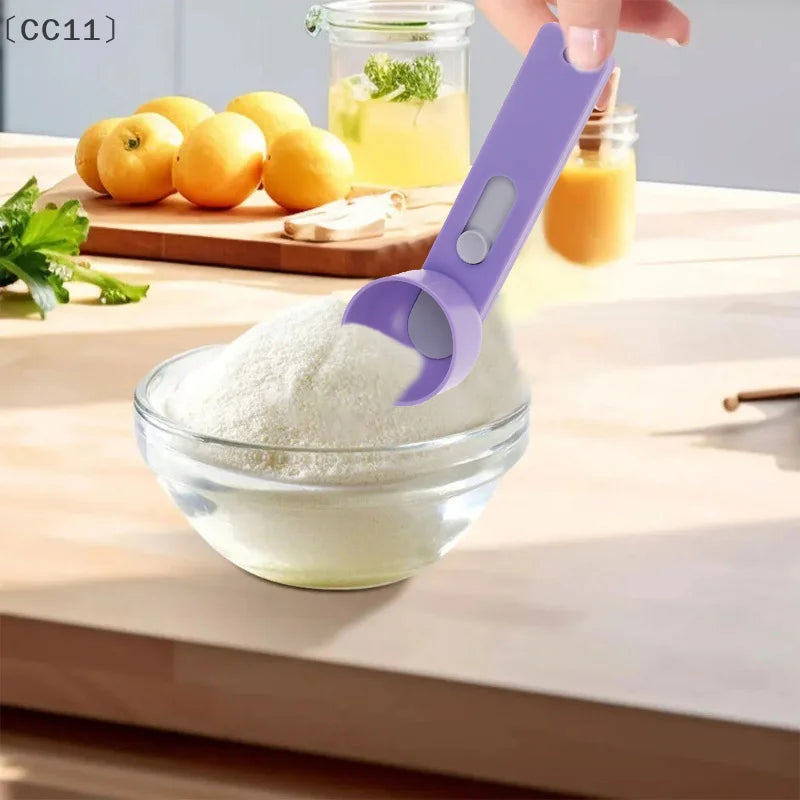 〔CC11〕 No Spill Measuring Spoon Funnel Preparation Of Protein Powder Workout & Sports Drinks, Baby Formula Refill Mess Spill Vue