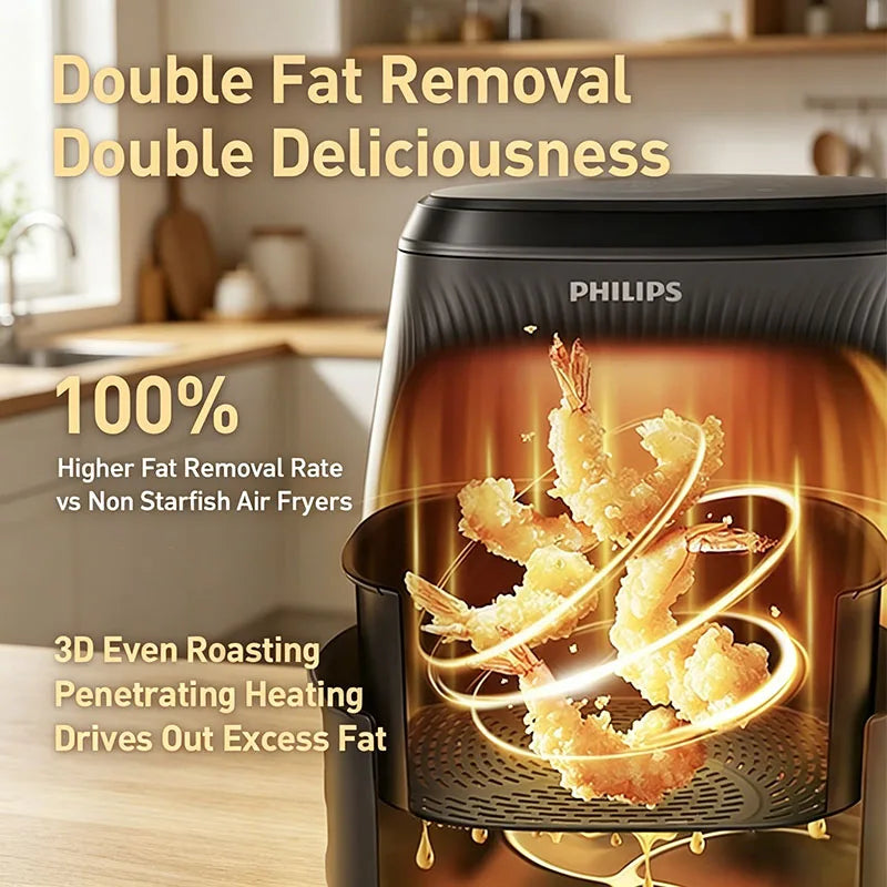 Philips Na120 Air Fryer Household 4.2L Non Stick Coated Electric Fryer Non Stick Inner Liner Easy Clean Essential Home Kitchens Vue