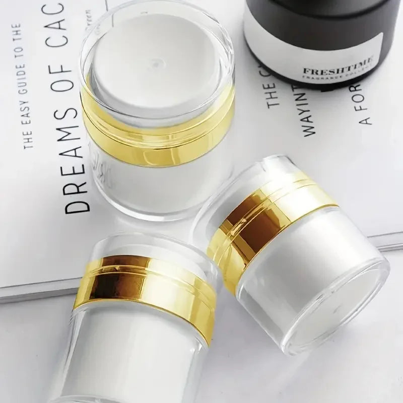 15/30/50ml Empty Airless Pump Jar Refillable Cream Jar Vacuum Bottle Portable Cream And Lotion Cosmetic Container with Pump Vue
