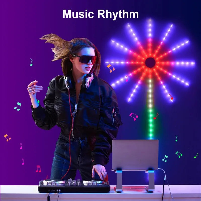 RGBIC Fireworks Light LED String Light USB Fairy Garland Lights Music Sync Timer for Christmas Garden Wedding Outdoor Decor Vue
