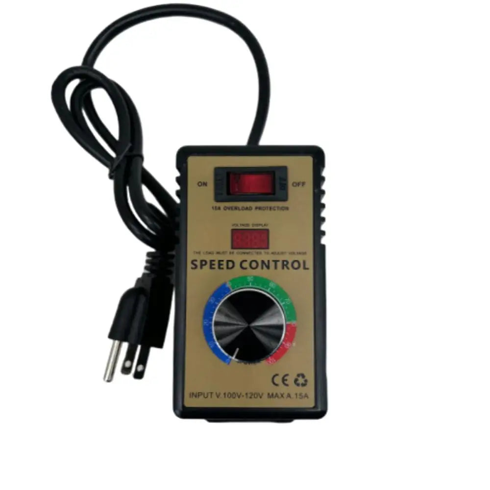 110/120V 15A Overload Protection Speed Control Switch Fan Governor Stepless Governor Speed Temperature Dimming Regulator US Plug Vue