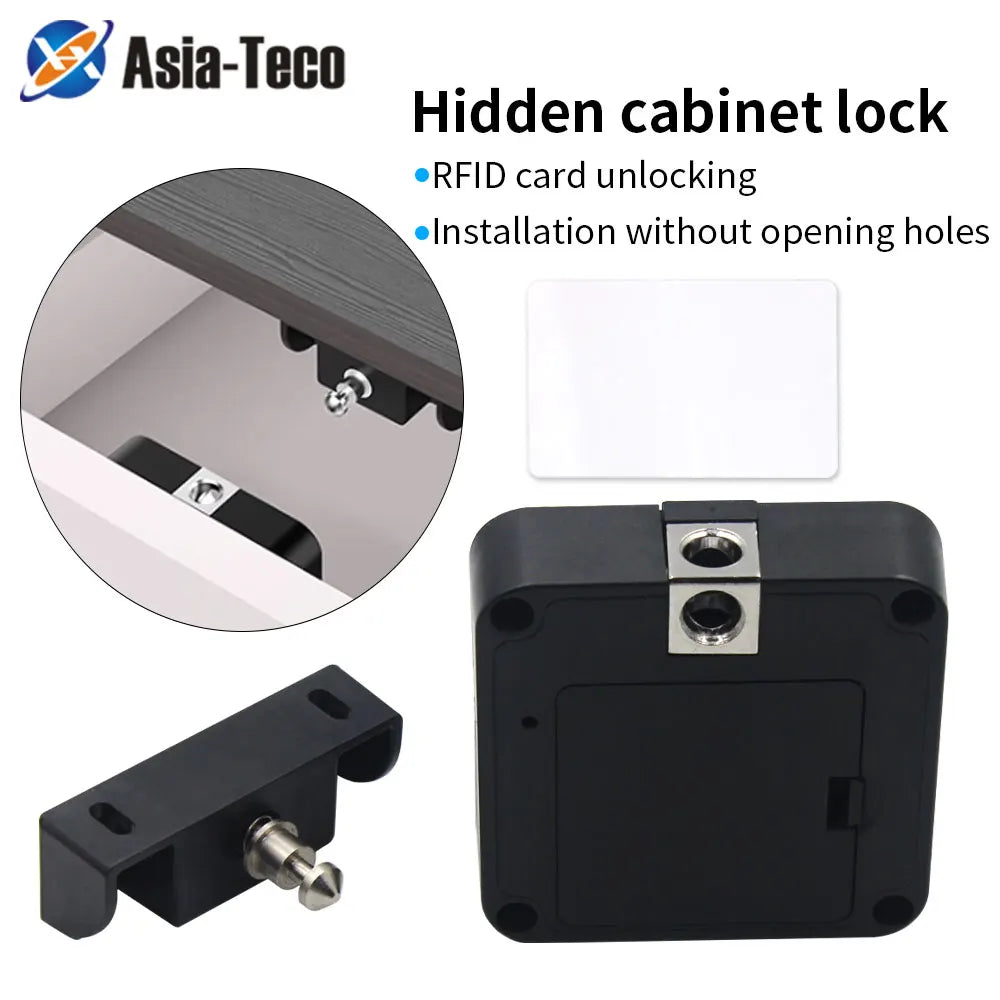 Smart Drawer Lock Invisible Electronic RFID 13.56MHz IC Cabinet Lock Unlock Intelligent Keyless Sensor Lock Easy To Install Vue