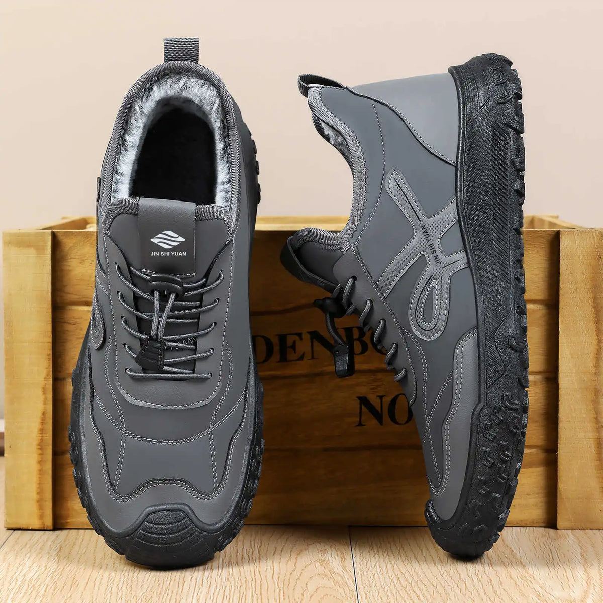 Men's Winter Fleece-Lined Ankle Boots – Anti-Slip Cotton Winter Ankle Boots Vue