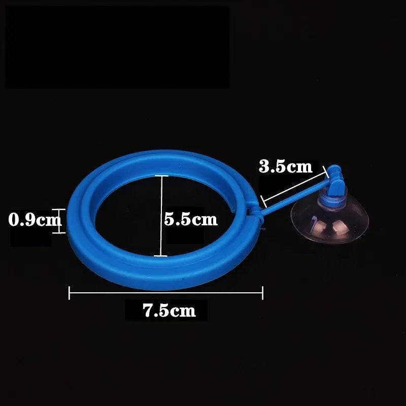 1pc Fish Feeding Supplies Plastic Buoyancy Circle Fish Tank Floating Food Tray Square/Round Aquarium Fish Food Feeding Ring Vue Style 1