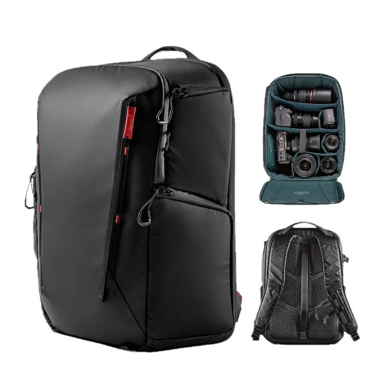New Camera Bag Large Capacity Waterproof Backpack Micro Single Camera Storage Outdoor Travel Camera Bag Vue black