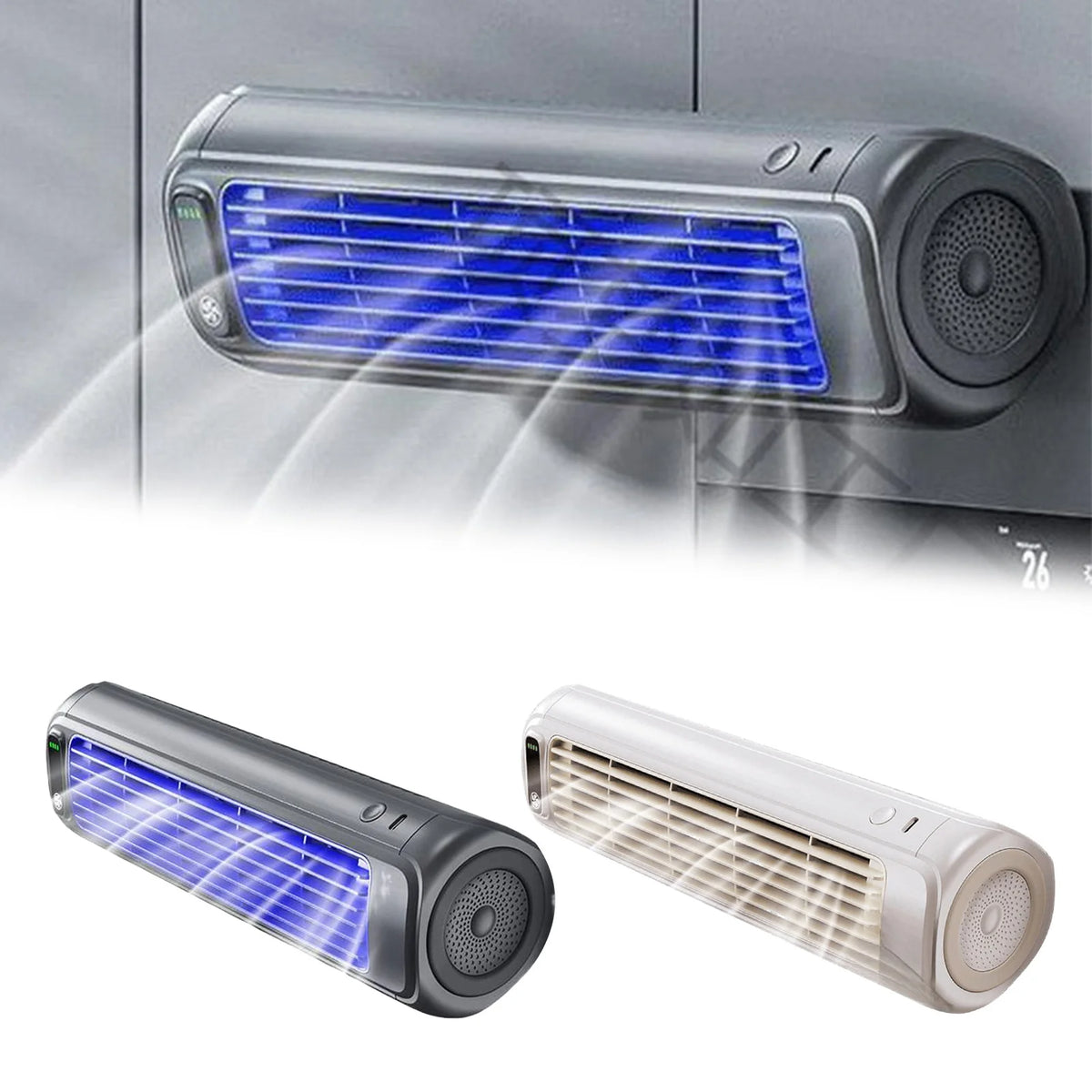 3-Speed Bladeless Fan | Wall-Mount & Floor | USB Rechargeable Bladeless Wall Floor Fan Vue