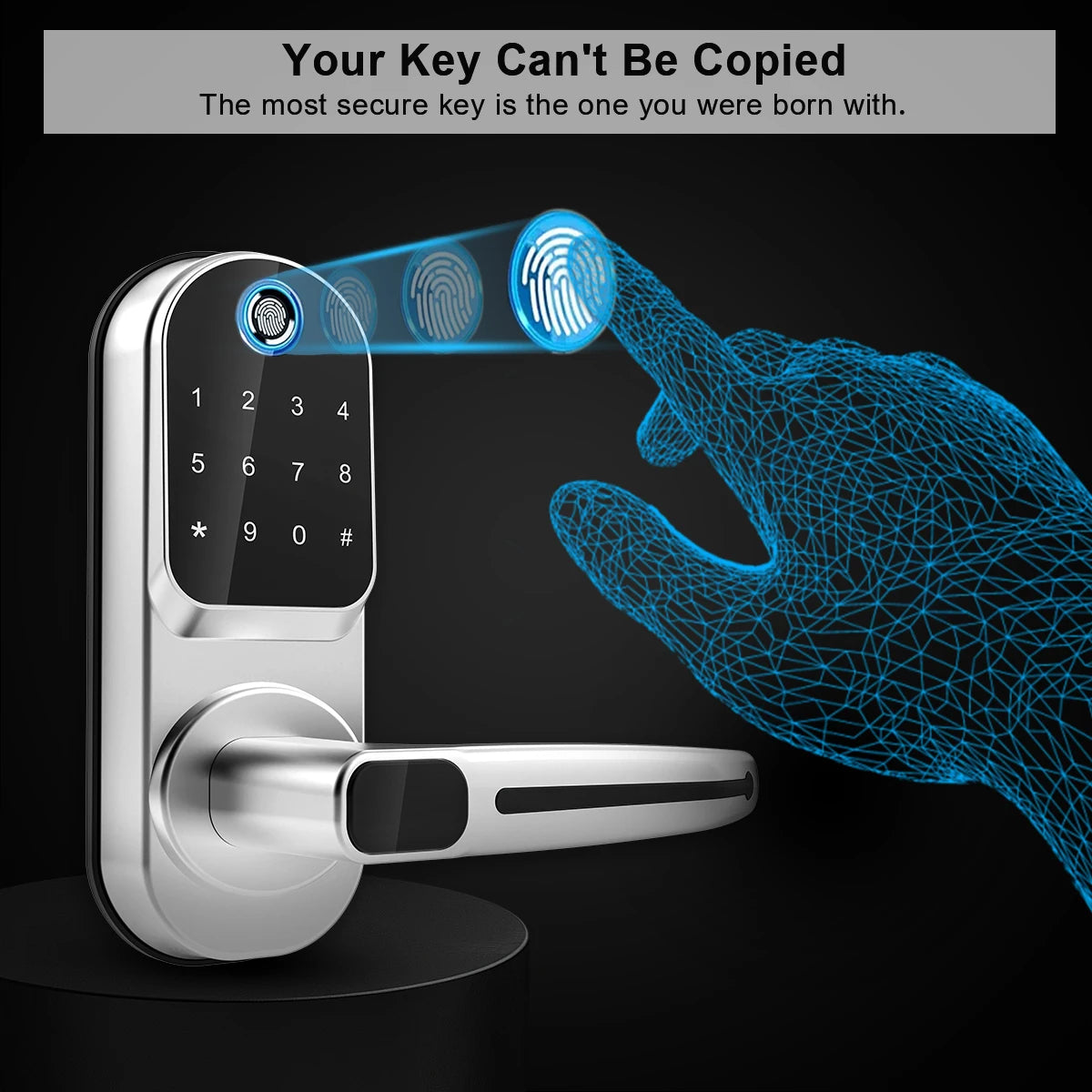 Wifi Smart Door Lock APP/ Biometric Fingerprint / NFC/ Password /Keypads /Key Unlock/ USB Emergency Charger Electronic Lock Vue