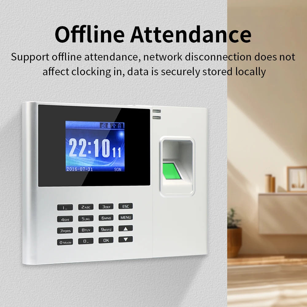 Office Employee 3-in-1 Access Control & Attendance Machine Multifunctional Time Clock Intelligent USB Export Attendance Data Vue