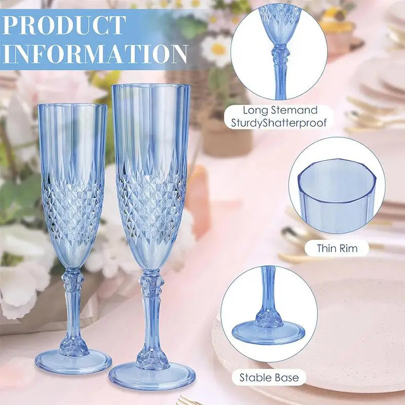 1 Pcs Champagne Goblet High Legged Wine Glasses Cocktail Red Wine Brandy Glasses Drinkware Party Bar Wedding Gift Transparent Vue