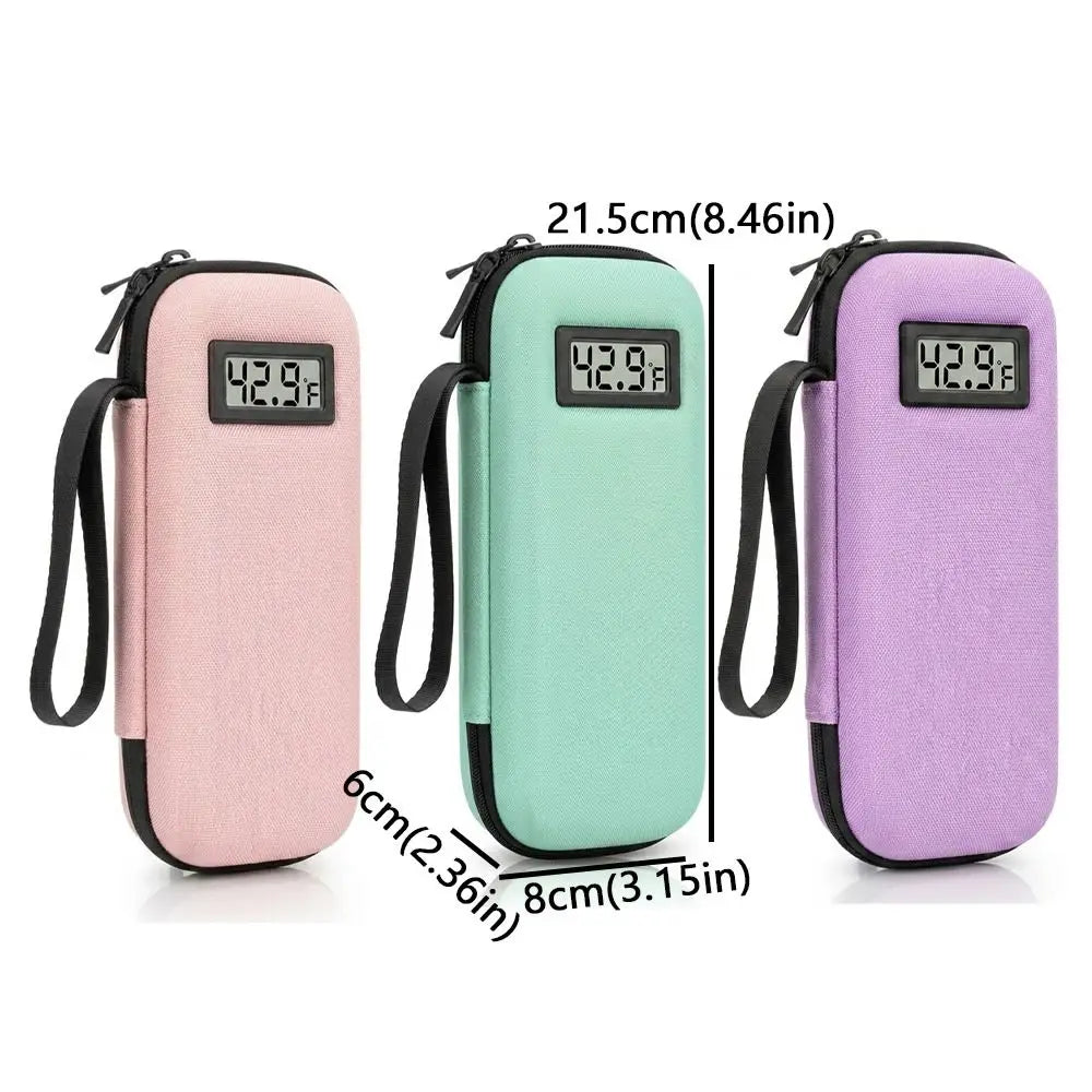 Waterproof Insulin Vial Cooling Bag Thermal Insulated Thermometer Display Insulin Cooling Storage Case EVA Wear-resistant Vue