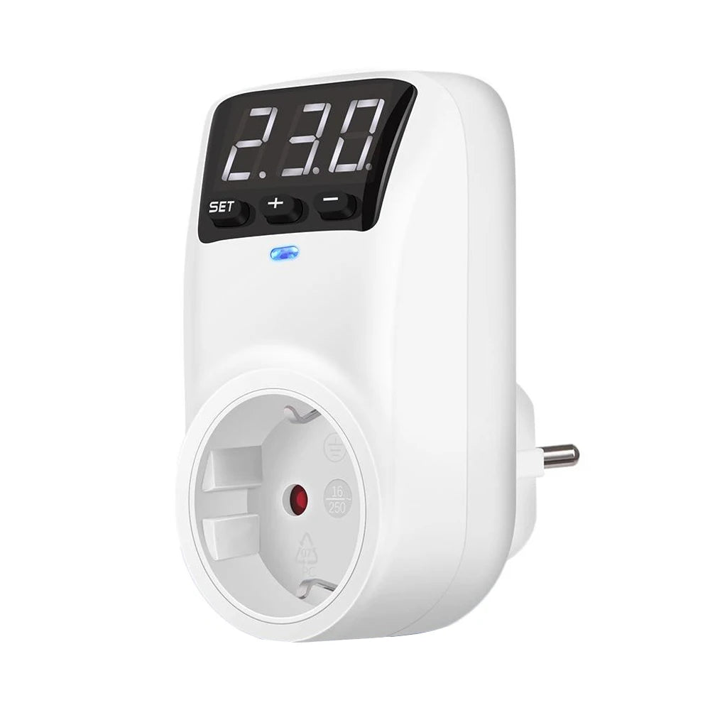 Automatic Voltage Protector Switch 16A 230V 3680W Adjustable Power Surge Protecctor EU Socket Volt Safe for Home Appliances Vue