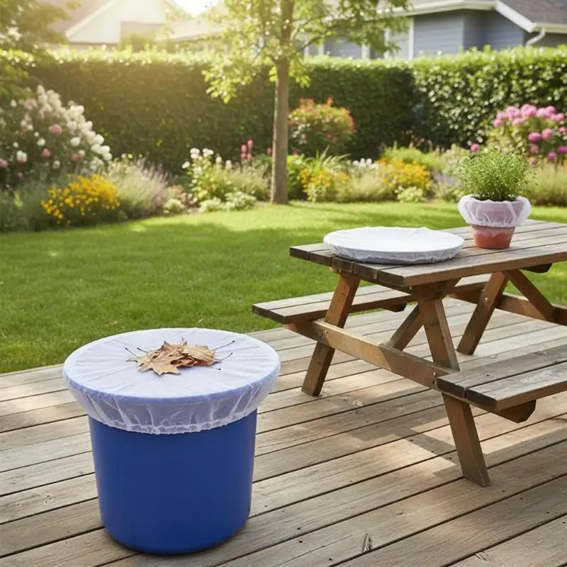 Outdoor Mesh Cover Netting Rain Barrels Water Collection Buckets Tank