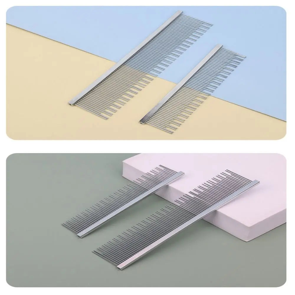 Double Toothed Pet Grooming Comb Short and Long Needles High Low Teeth Detangling Grooming Tool Reusable Anti-Static Vue