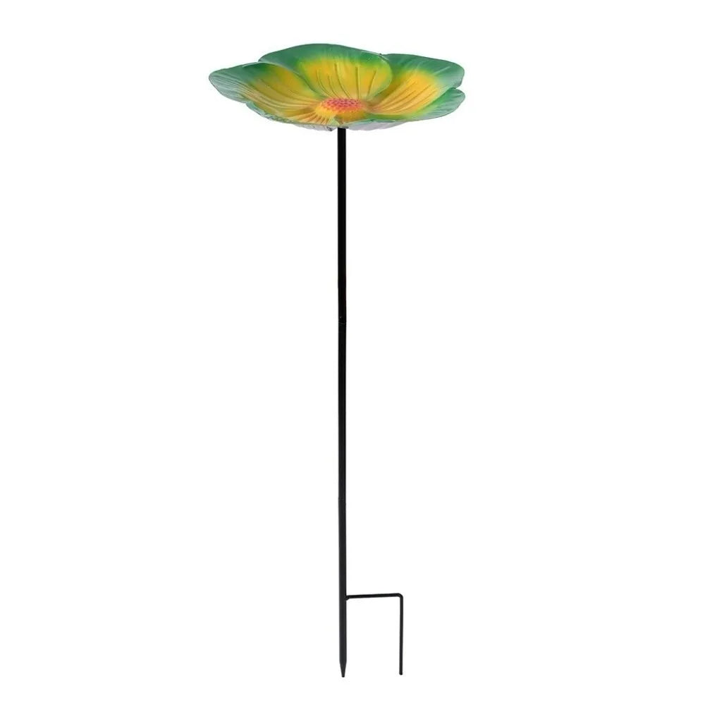 Flower Shape Bee Butterfly Watering Station Garden Stake Ornamental Horticulture Bird Water Dispenser Patchwork Garden Birdbath Vue Type D