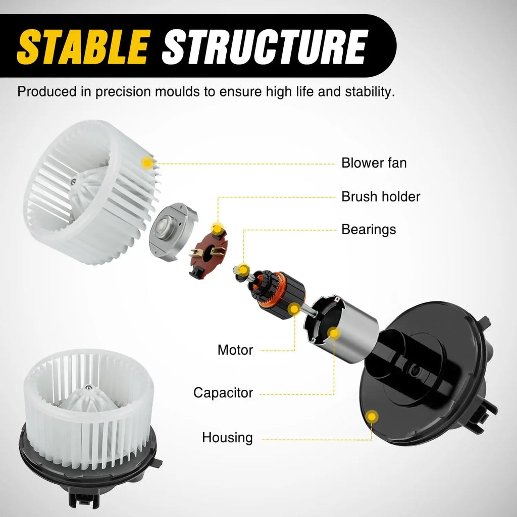 Nilight Front Blower Motor for Chevy Tahoe 2007 2008 2009 2010 2011 2012 2013 2014, Silverado, Avalanche, Suburban, GMC Yukon, Sierra, Cadillac Escalade - Replaces 22741027, 700164 Vue