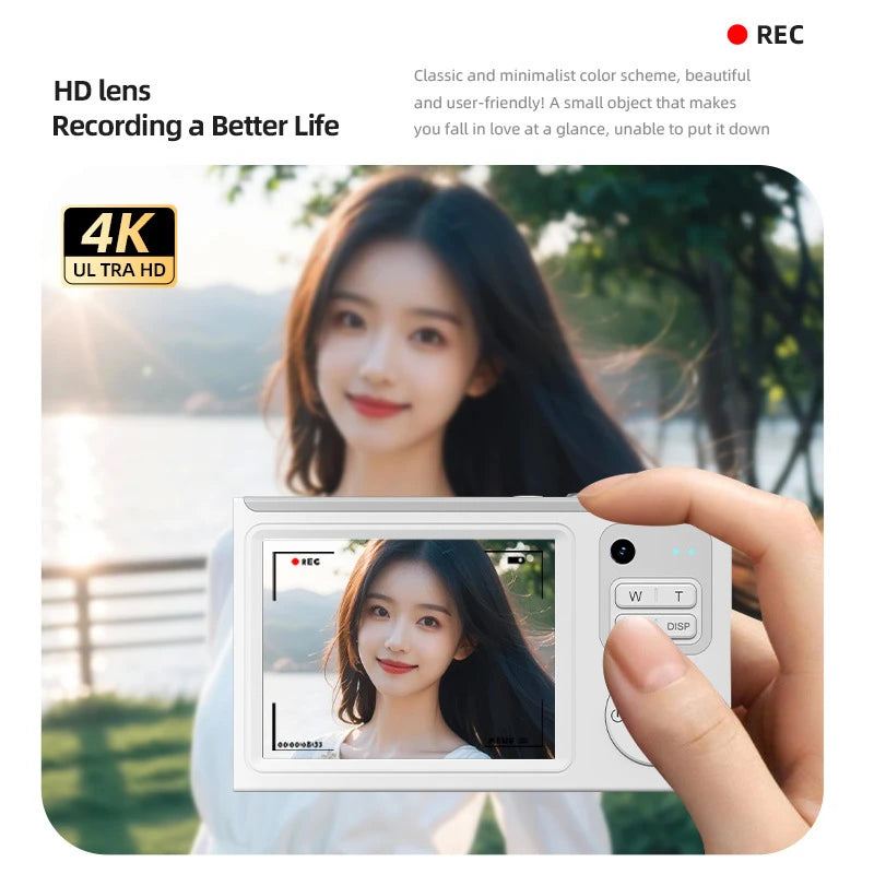 Lenovo Dual Camera Selfie CCD Camera 68 Megapixel 4k HD Wifi Digital Camera Portable Student Image and Video Smart Camer Vue