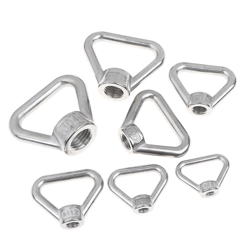 M8 M10 M12 M14 M16 M20 M24 304 Stainless Steel Triangle Lifting Eye Nut Trapezoid Thread Rings Fit For Handle Bolts Vue