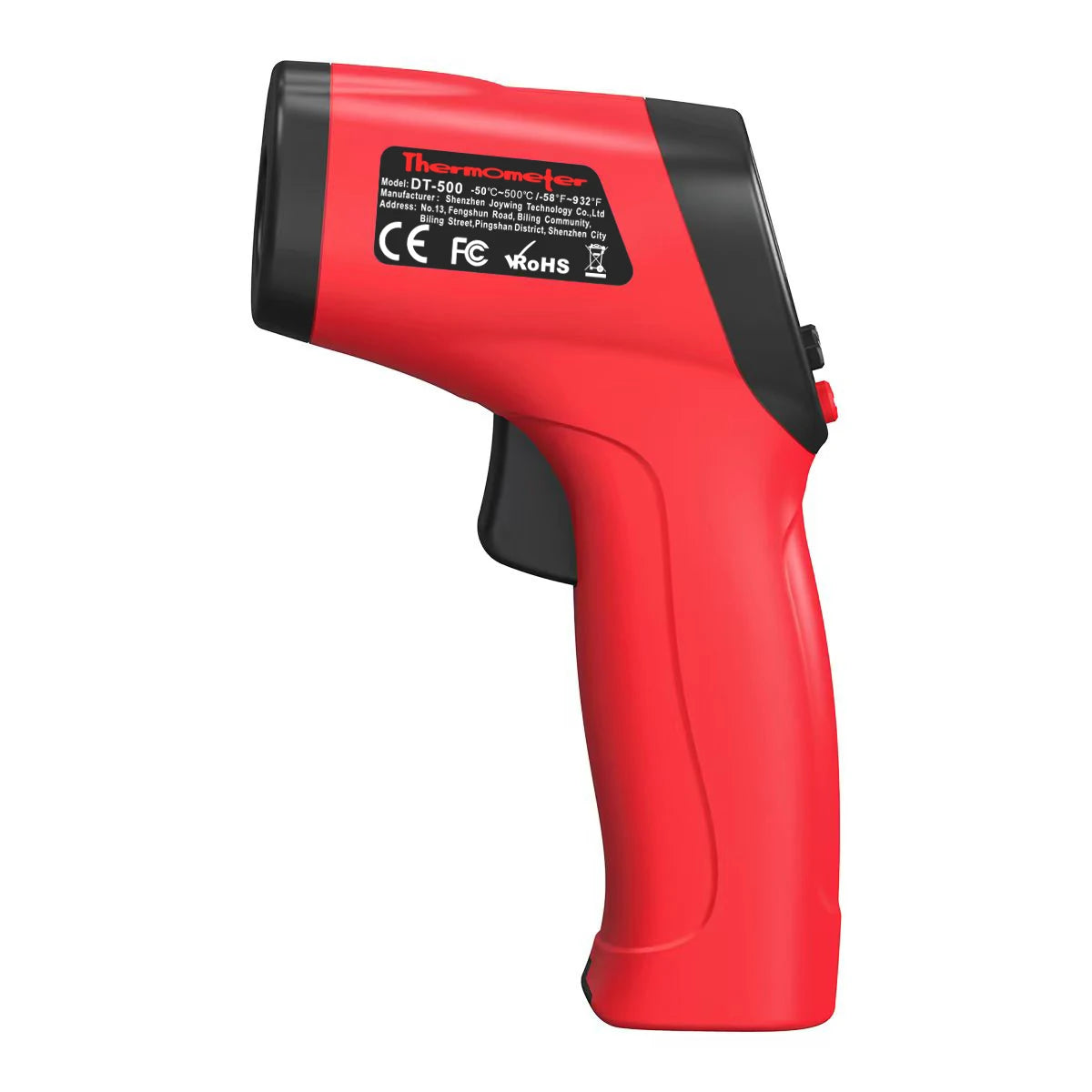 DT500 Infrared Thermometer Gun -50~550°C Non-contact Laser with 12:1 D:S, Adjustable Emissivity & LCD Backlit and Laser Aiming Vue DT-500
