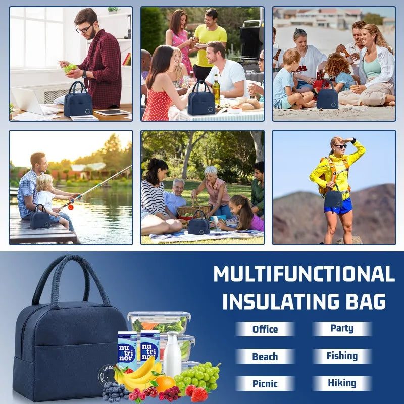 Insulated Lunch Bag, Portable Lunch Bag, Waterproof Insulated Lunch Box Bag, Suitable for Work, School, Picnic, and Outdoor Use Vue
