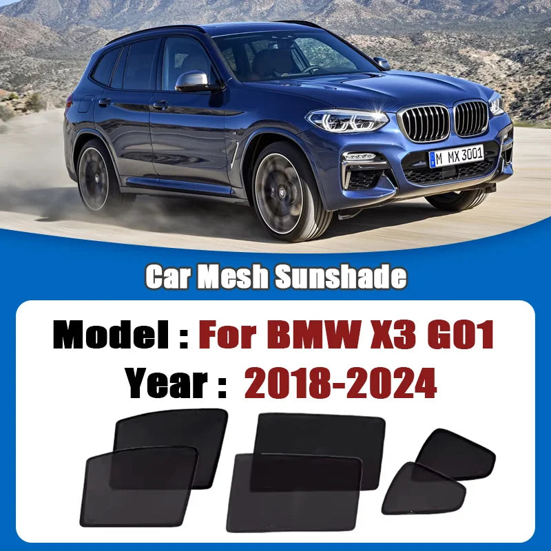 For BMW X3 G01 2018-2024 2019 2020 2021 2022 2023 Car Mesh Sunshade Windshield Visor Sunscreen Privacy Curtains Auto Accessories Vue