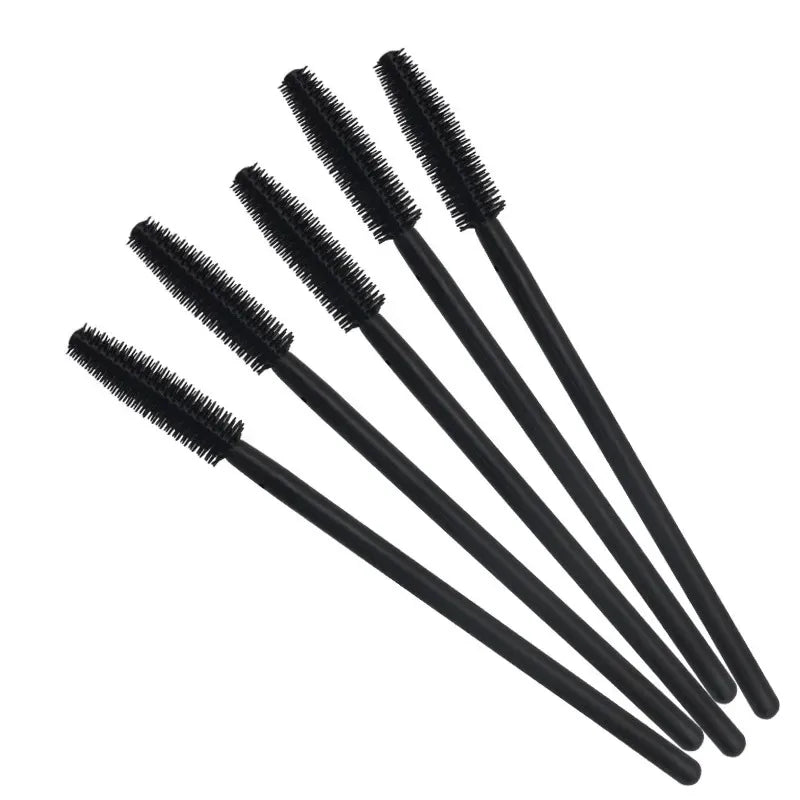 Lashes Cosmetic Brushes Makeup Tools 50PCS Eyelash Brush Silicone Gel Eyelashes Brushes Mascara Wands Applicator Spoolers Vue A0013-black 50pcs