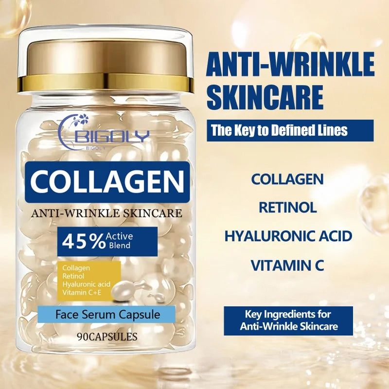 Retinol Collagen Moisturizing Skin Care Essence, Containing Collagen and Other Skin Care Ingredients, Nourishes, Moisturizes, and Brightens the Complexion, Making the Skin Delicate, Smooth, and Elastic Individually Packaged, Vue