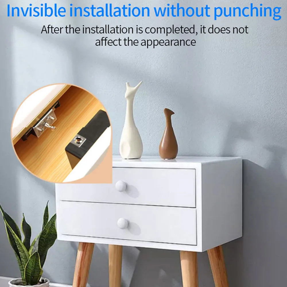 TTlock App Unlock Smart Cabinet Door Lock No-drilling Invisible 13.56Mhz IC Card Locker Furniture Drawer Electronic Smart Locks Vue