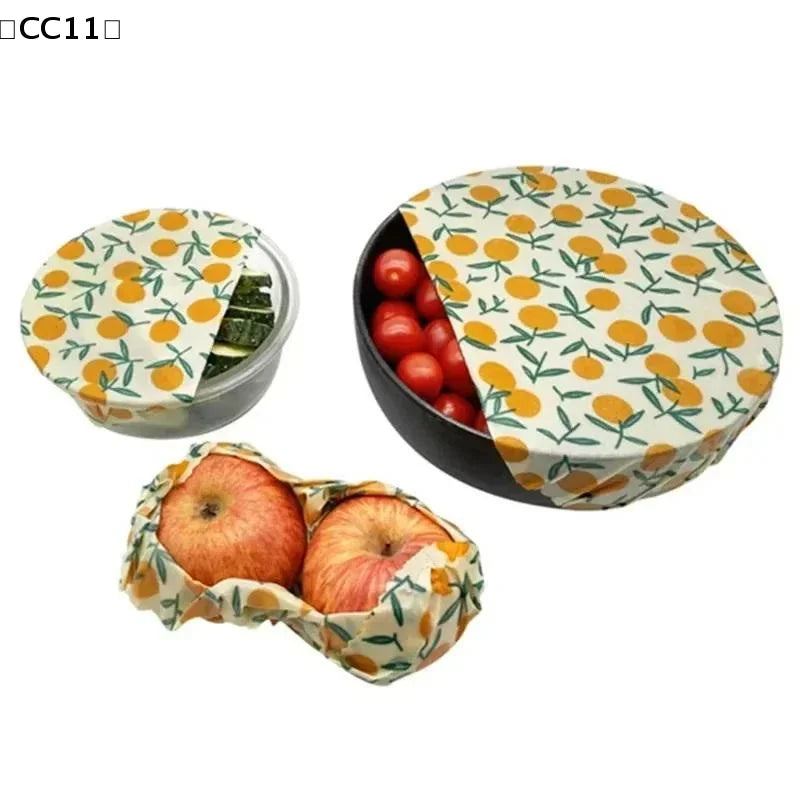 〔CC11〕Beeswax Food Wrap Eco Friendly Wrap Replacement Organic Natural Bees Wax Reusable Mixed Pattern Beeswax Wraps Bowl Cover Vue