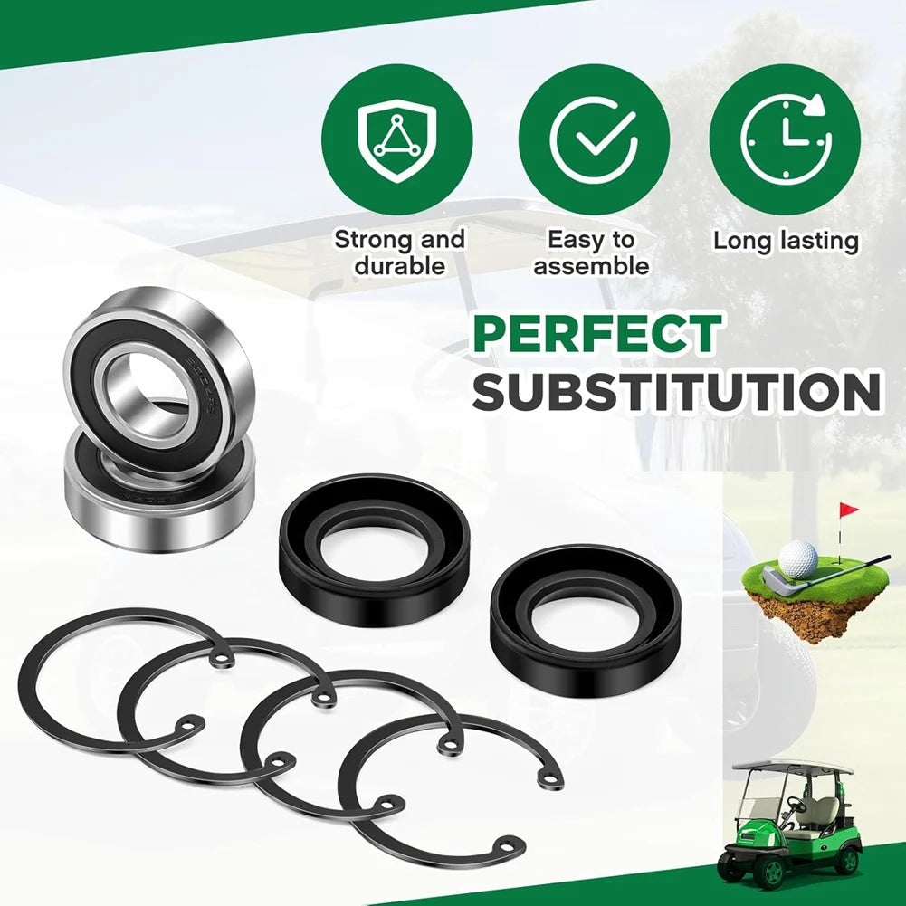 ABKW-Golf Cart Rear Axle Bearing & Seal Kit For TXTRXV 1978-Up,Part Number 611931 15112G1 15112-G1 70181G01 70181-G01 6 20343 Vue As Shown
