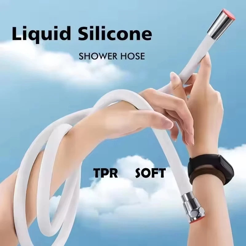 1.5/2M Bathroom Silicone Shower Tube Bend Arbitrarily Hose Explosion Proof Anti-winding Shower Hose Bathroom Faucet Accessories Vue