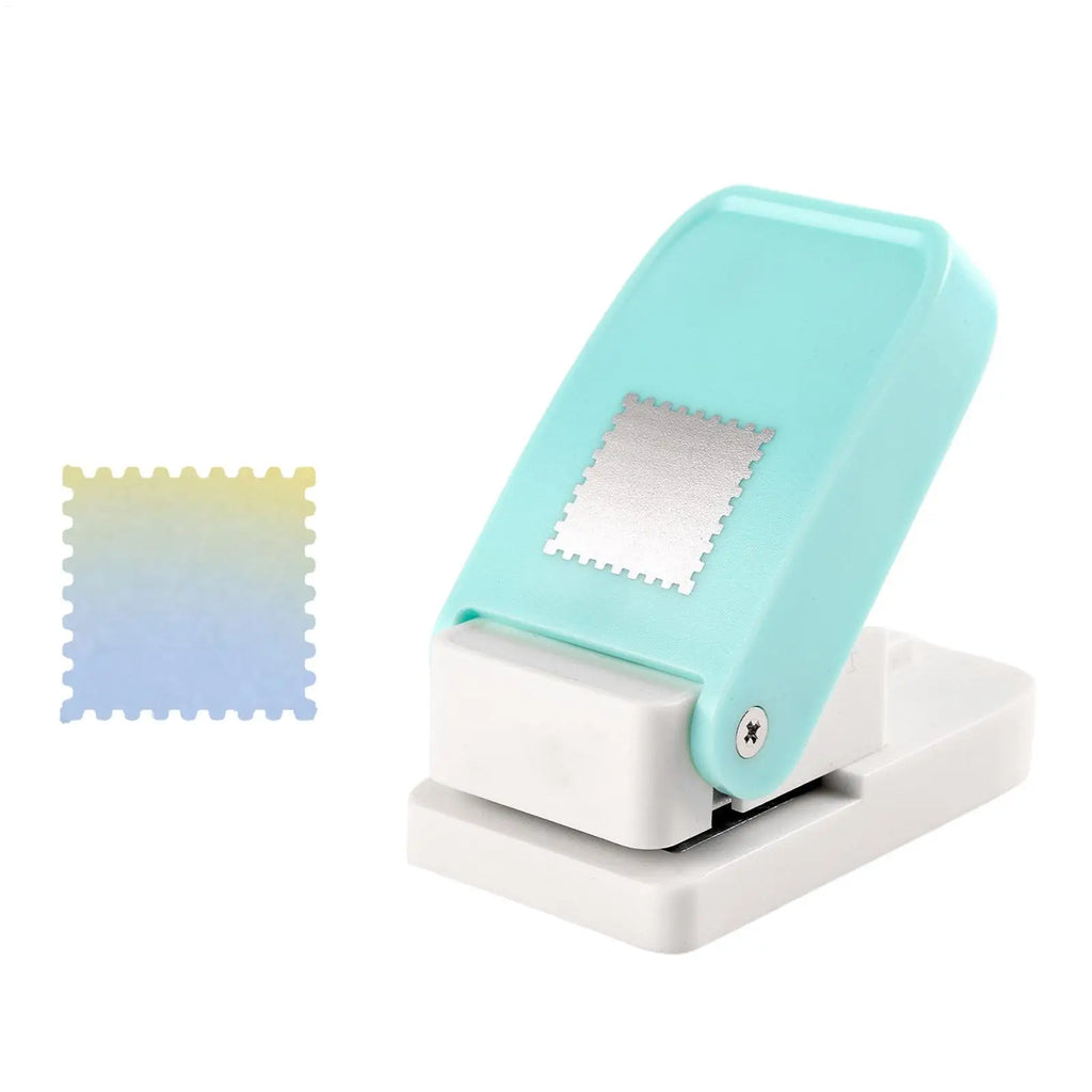 Square Rectangle Stamp Cutter Hole Punch Lever Action DIY Postage Stamp Shaped Paper Punch for Card Photo Making Journal Album Vue