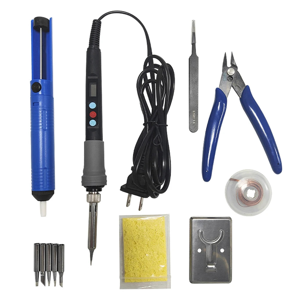 Portable 90W Electric Soldering Iron Temperature Adjustable Rapid Heat LCD Display Ceramic Heating Core Repair Soldering Iron Vue