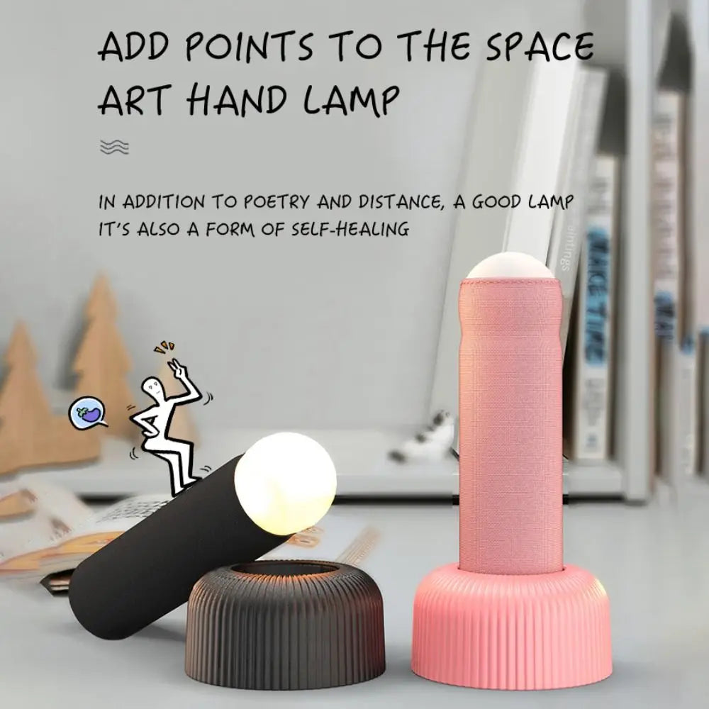 1200mAh LED Night Light Hand Pull Switch Column Shape Atmosphere Table Lamp Rechargeable Eye Protection Sleep Night Lamp Bedhead Vue