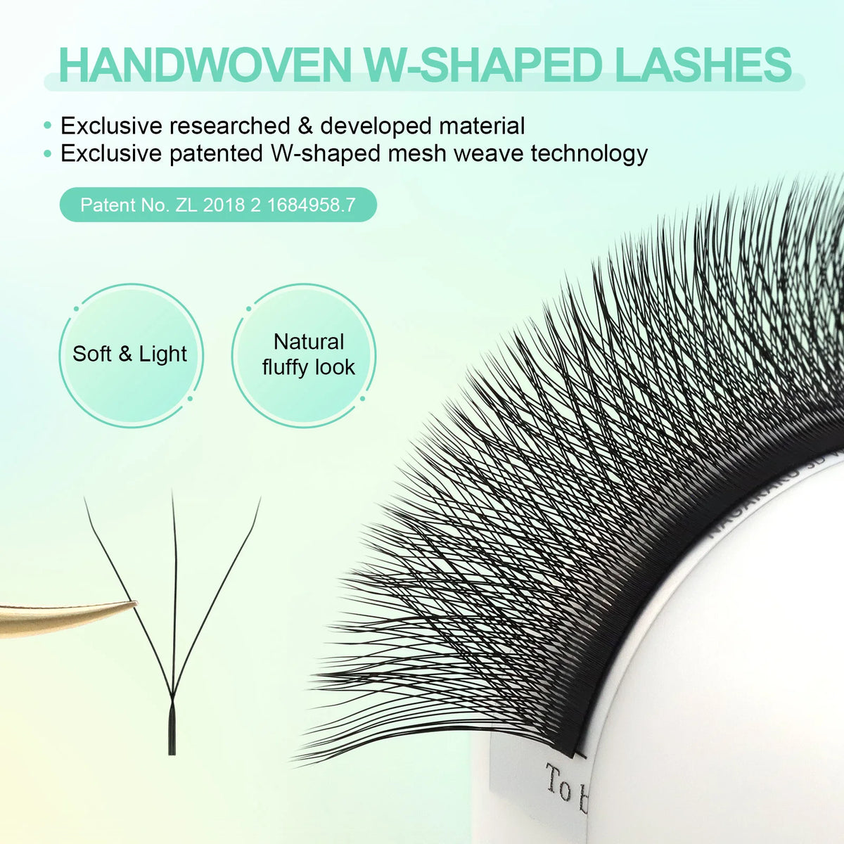 NAGARAKU 8640fans 3D/4D/5D W Shape 54 Rows Natural Soft Light Hand Woven Fans Automatic Flower False Eyelashes Extensions Vue